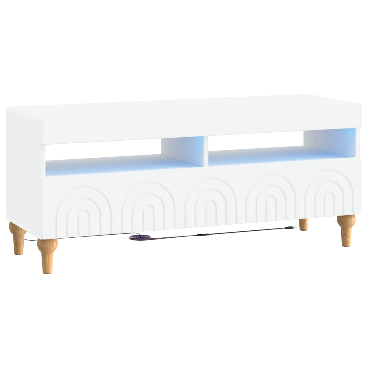 LED TV Cabinet ALKMAAR 100 x 35 x 43 cm White Engineered Wood