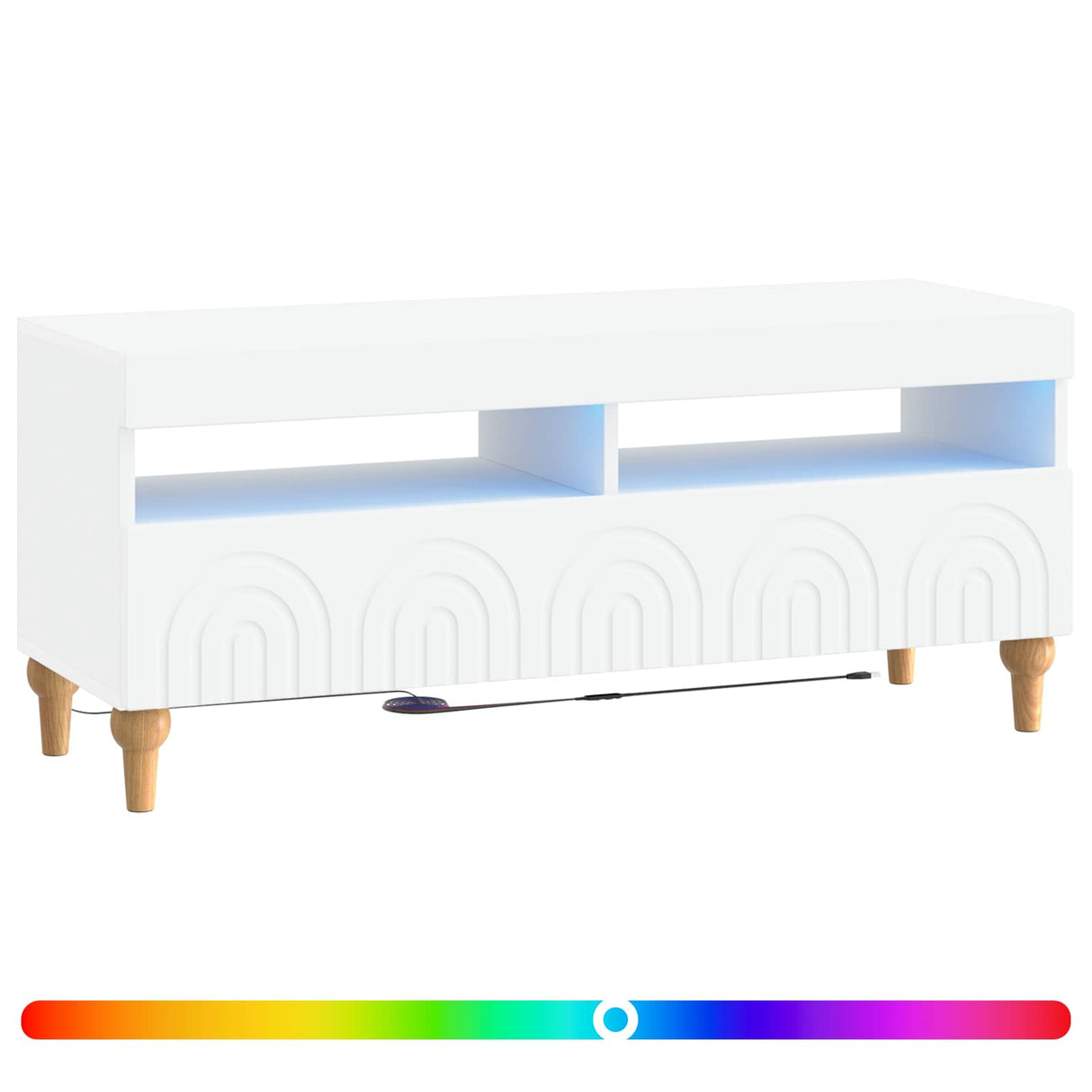 LED TV Cabinet ALKMAAR 100 x 35 x 43 cm White Engineered Wood