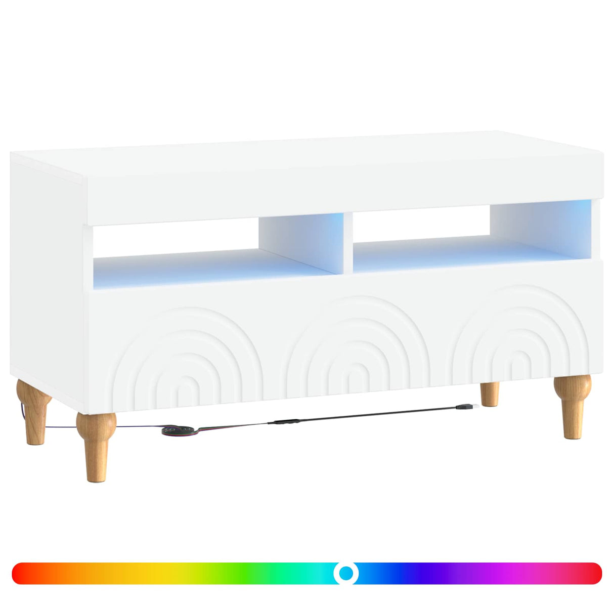 LED TV Cabinet ALKMAAR 81 x 35 x 43 cm White Engineered Wood