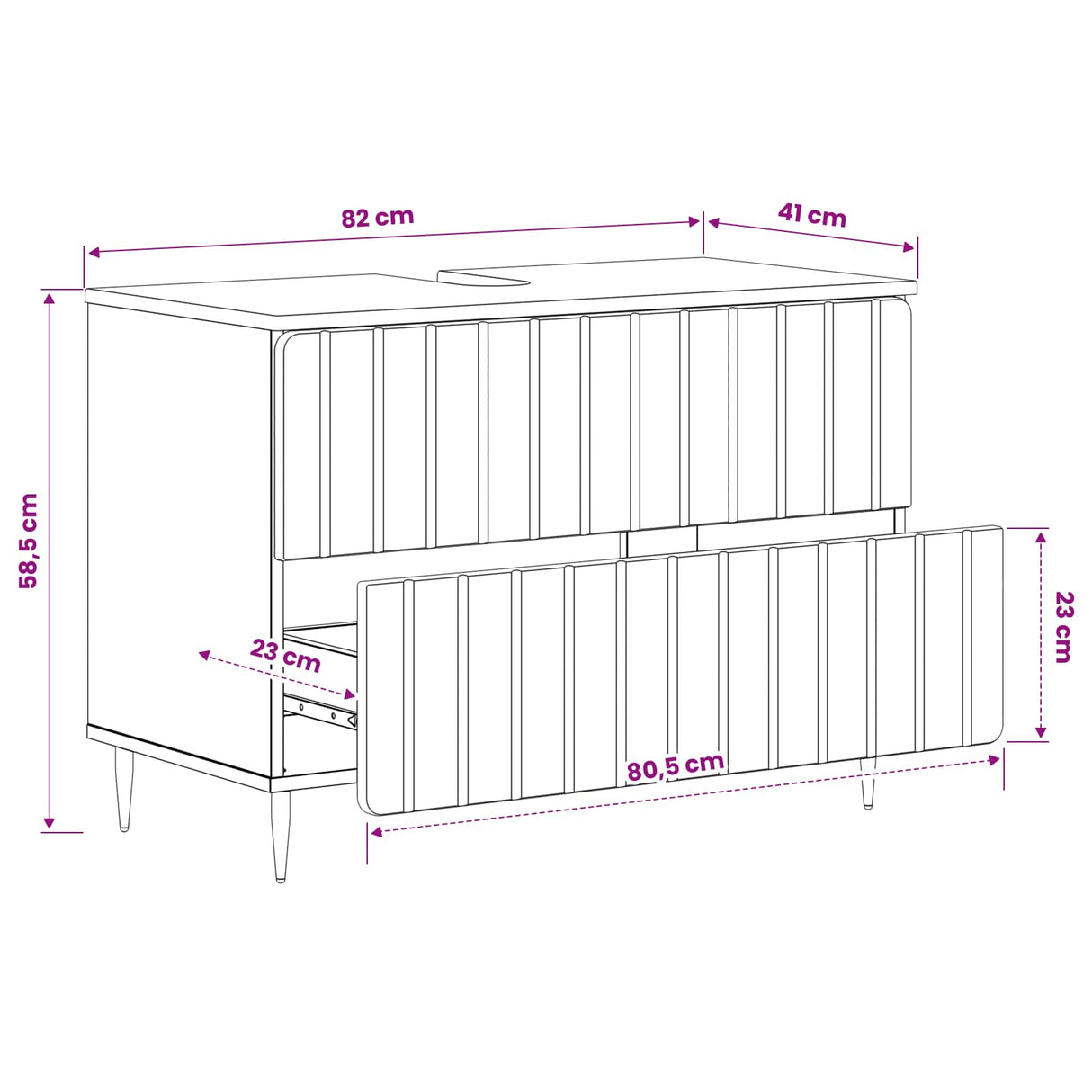 Bathroom Sink Cabinet ZWOLLE White 82 x 41 x 58.5 cm