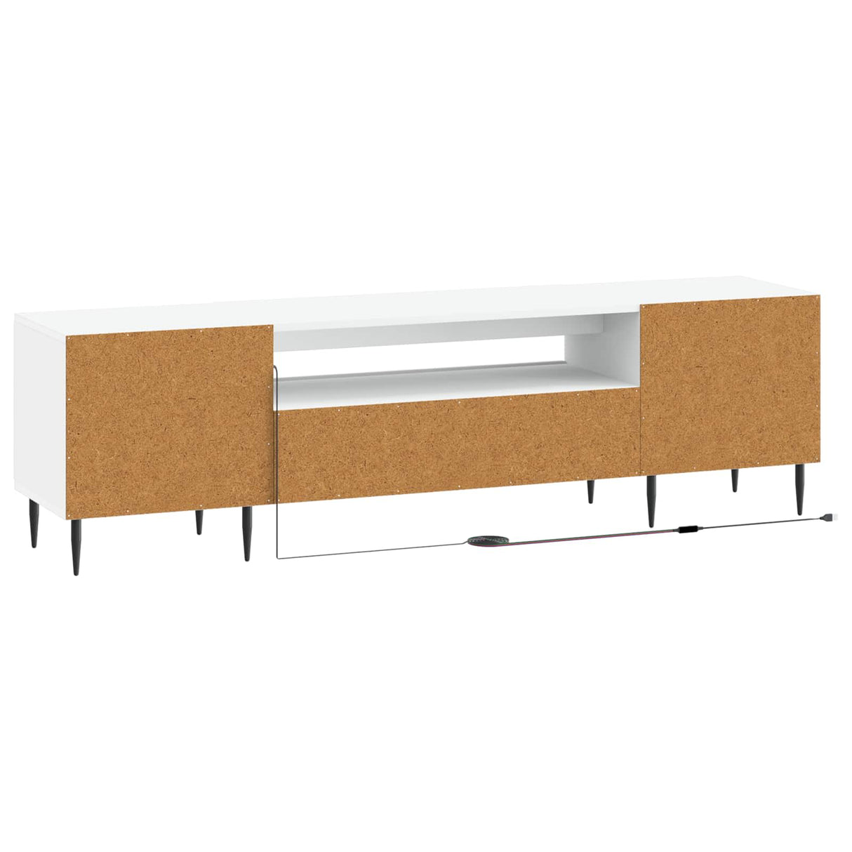 LED TV Cabinet ZWOLLE 153 x 35 x 43 cm White Engineered Wood