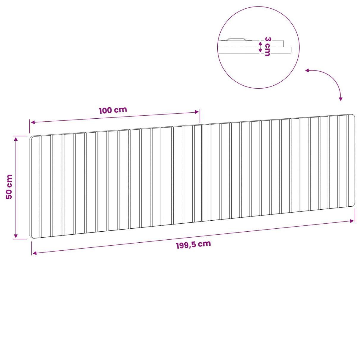 Wall-Mounted Headboard ZWOLLE Sonoma Oak Engineered Wood
