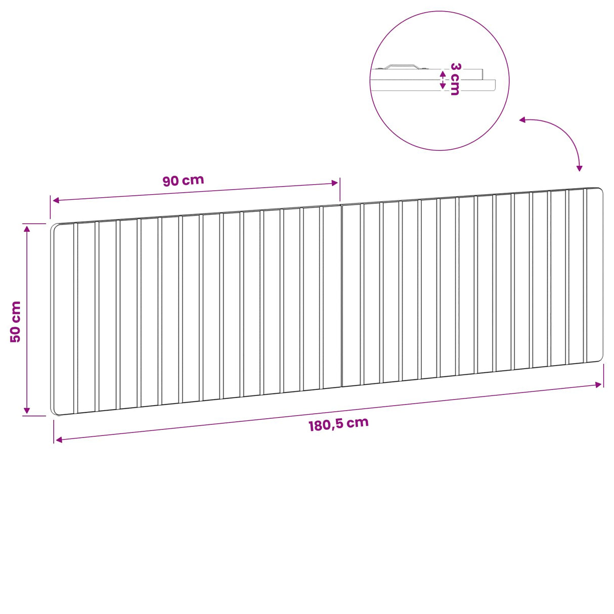 Wall-Mounted Headboard ZWOLLE Sonoma Oak Engineered Wood