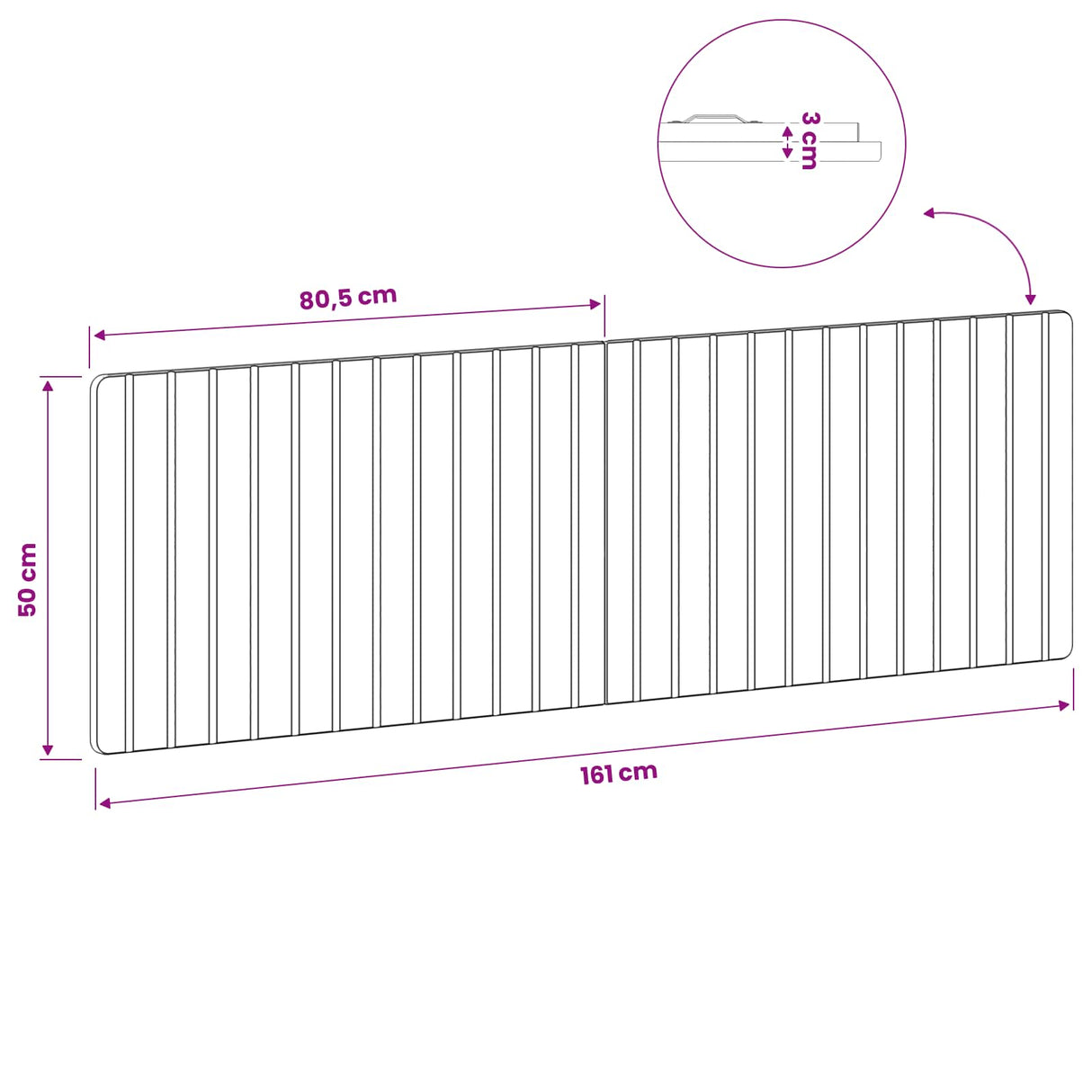 Wall-Mounted Headboard ZWOLLE Sonoma Oak Engineered Wood