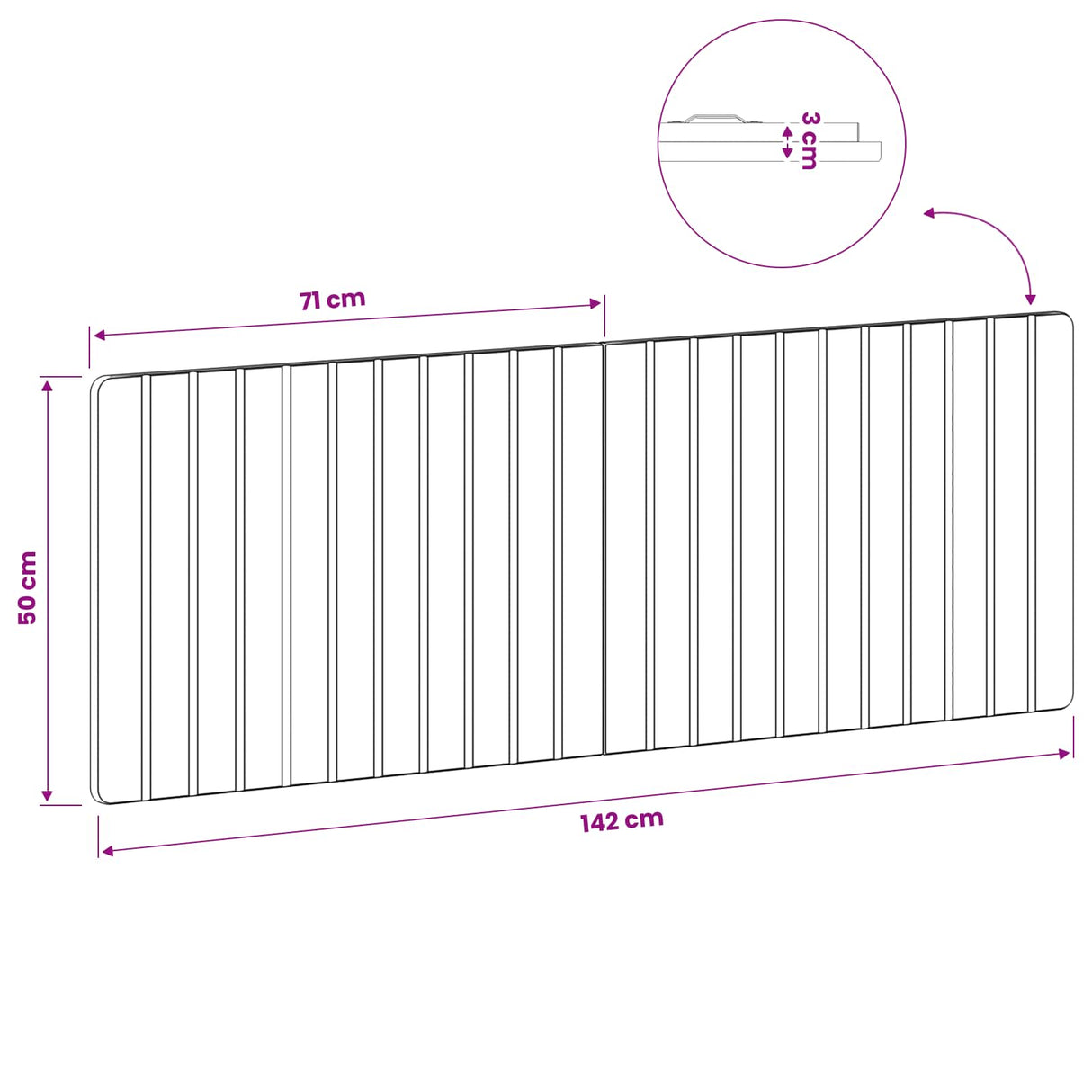 Wall-Mounted Headboard ZWOLLE Sonoma Oak Engineered Wood