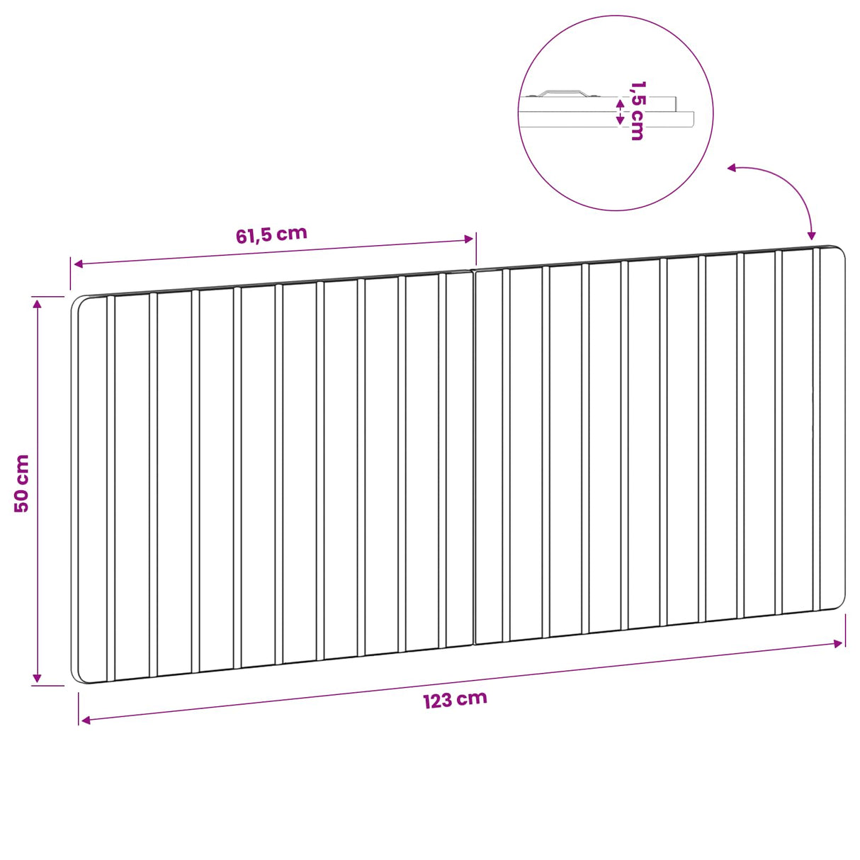 Wall-Mounted Headboard ZWOLLE Sonoma Oak Engineered Wood
