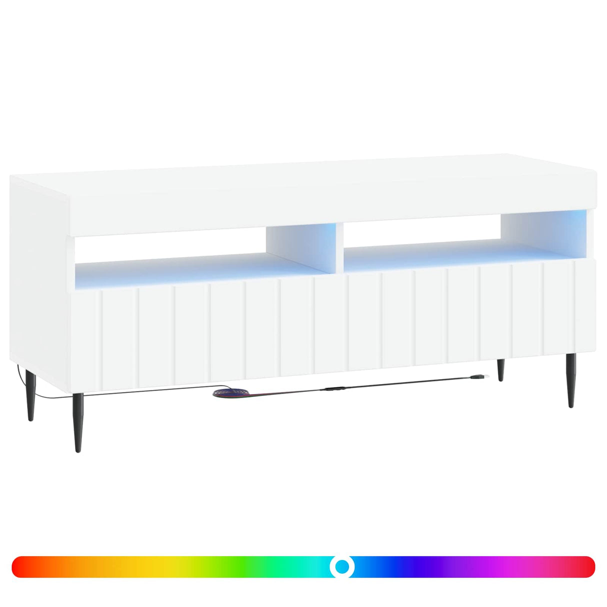 LED TV Cabinet ZWOLLE 100 x 35 x 43 cm White Engineered Wood