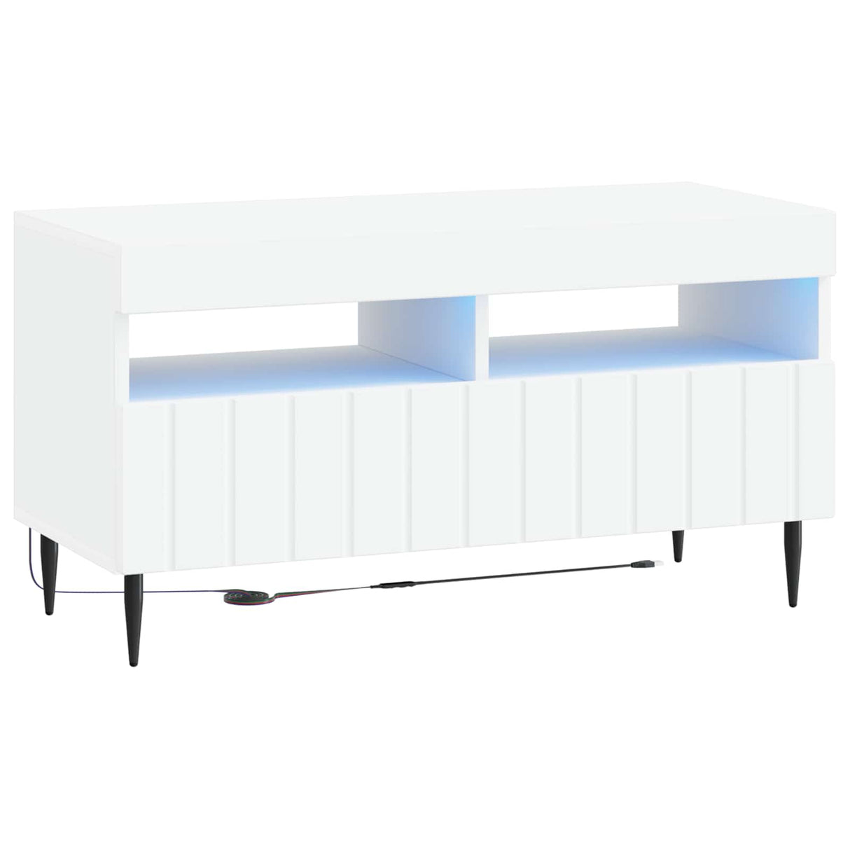 LED TV Cabinet ZWOLLE 81 x 35 x 43 cm White Engineered Wood