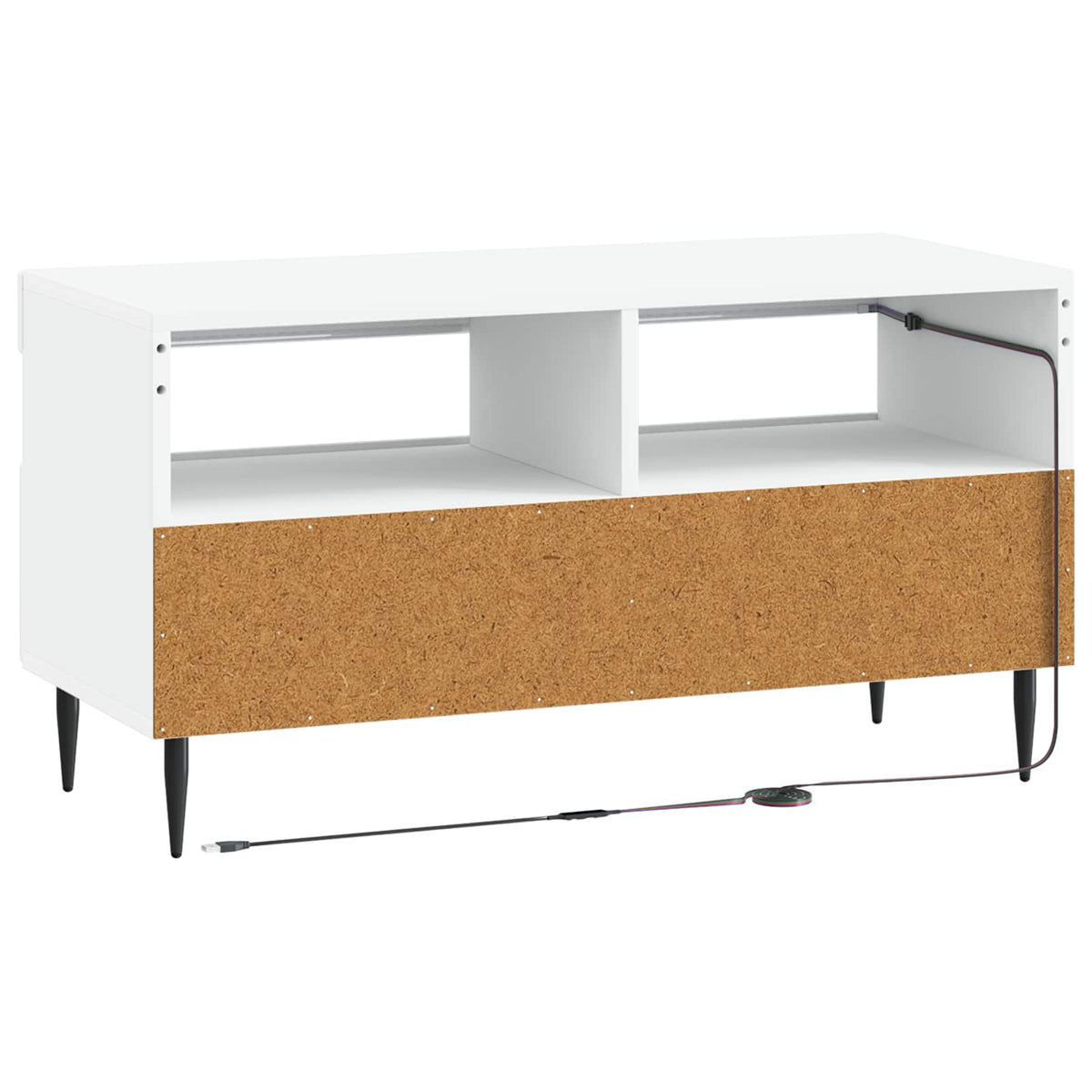 LED TV Cabinet ZWOLLE 81 x 35 x 43 cm White Engineered Wood