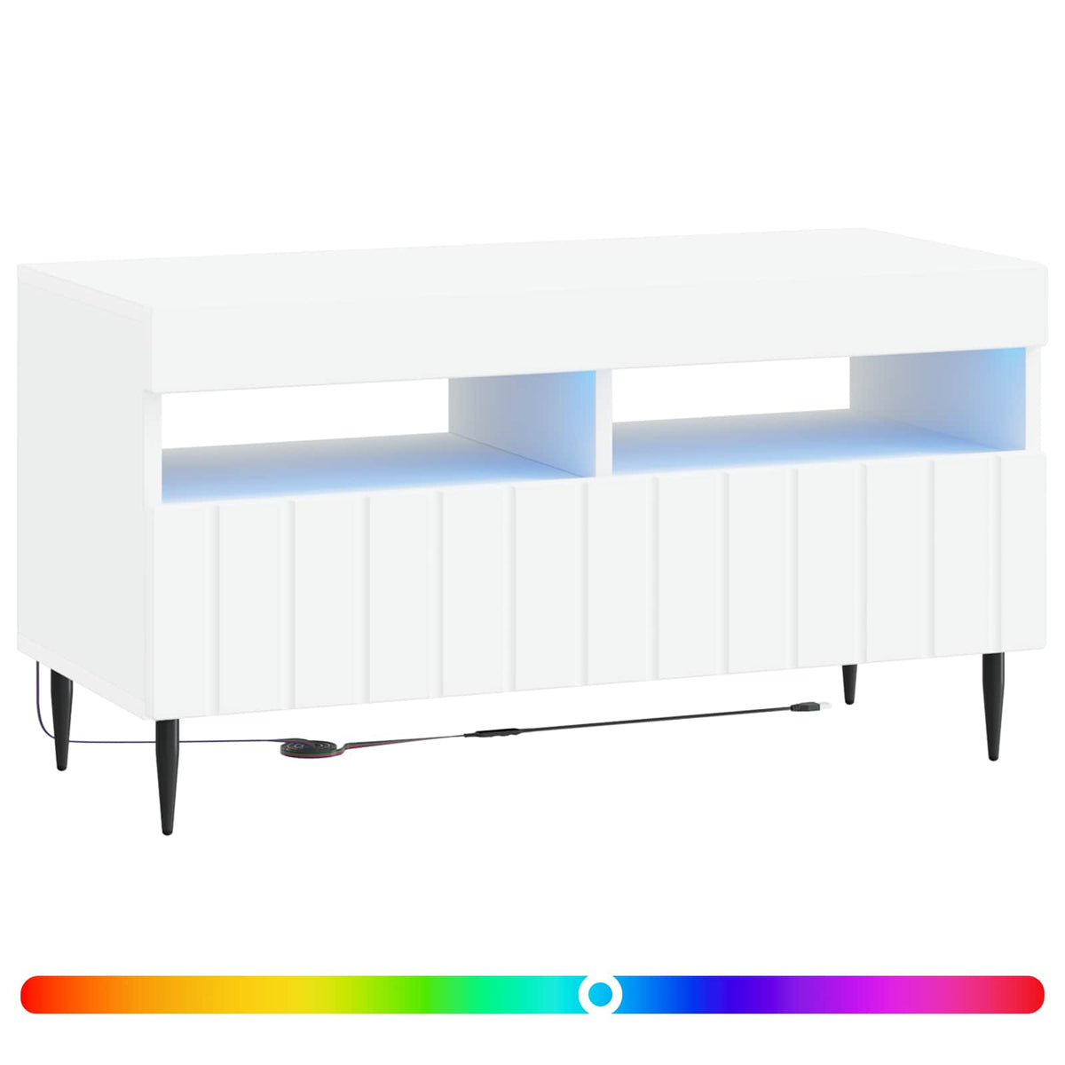 LED TV Cabinet ZWOLLE 81 x 35 x 43 cm White Engineered Wood