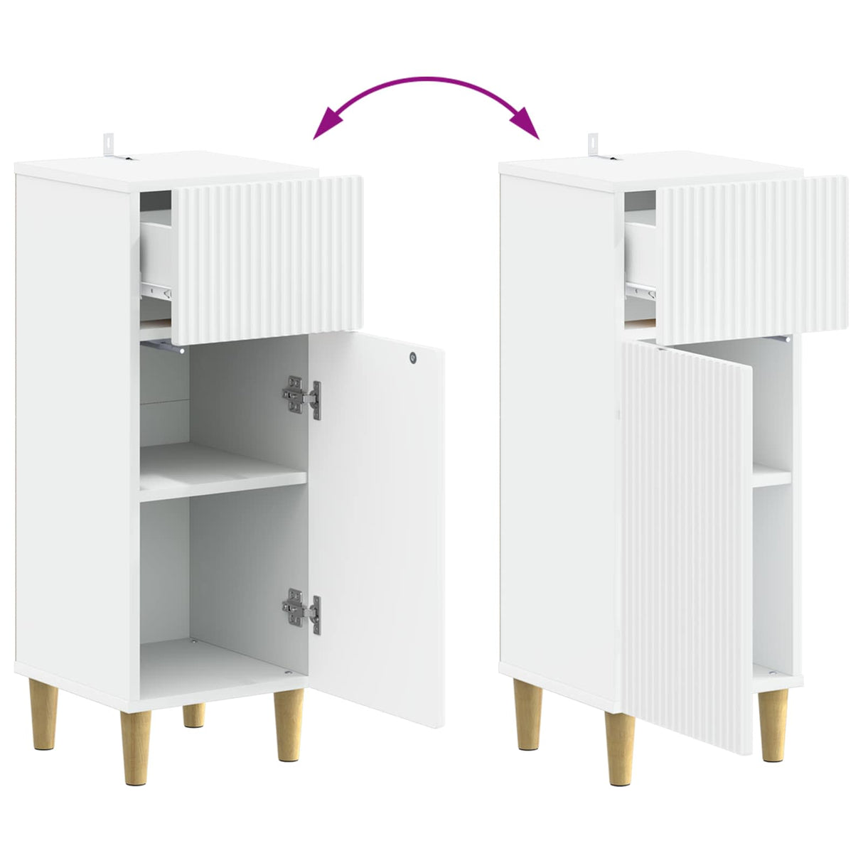 Bathroom Storage Cabinet ARNHEM White 30 x 31 x 80 cm