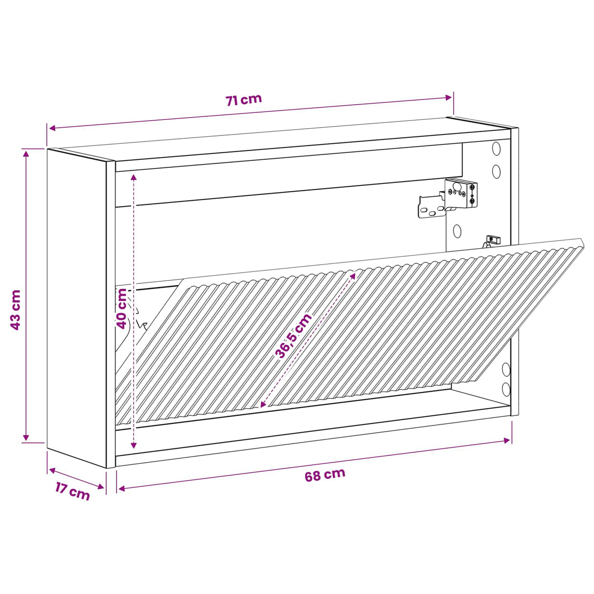 Wall-Mounted Shoe Cabinet ARNHEM 71 x 17 x 43 cm White