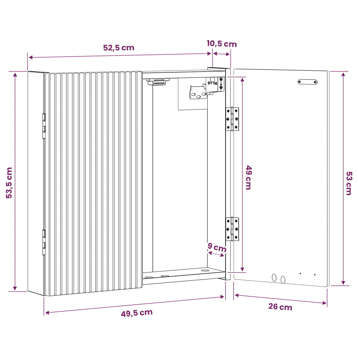Dartboard Cabinet ARNHEM White 52.5 x 10.5 x 53.5 cm