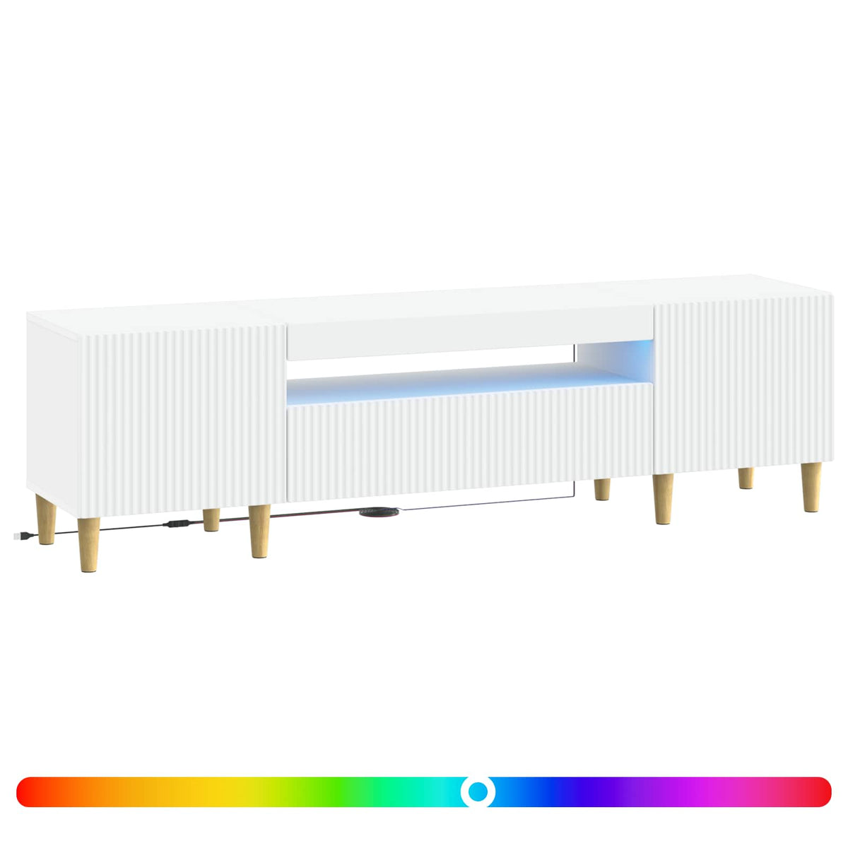 LED TV Cabinet ARNHEM 153 x 35 x 43 cm White Engineered Wood