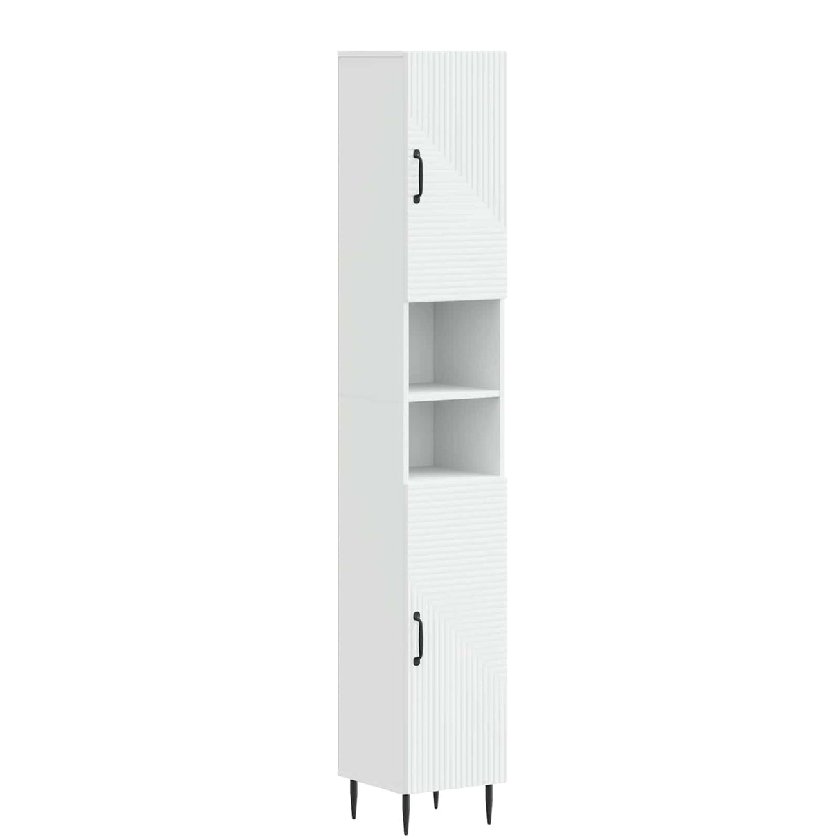 Bathroom Cabinet with Open Shelf HAARLEM White 30 x 31 x 190 cm