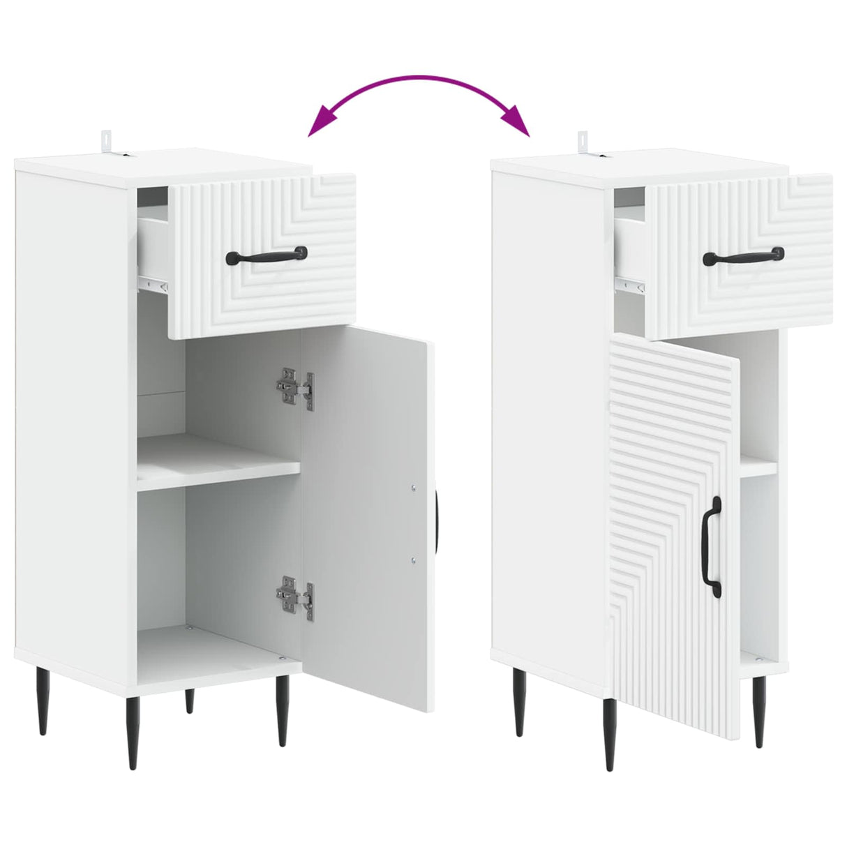 Bathroom Storage Cabinet HAARLEM White 30 x 31 x 80 cm