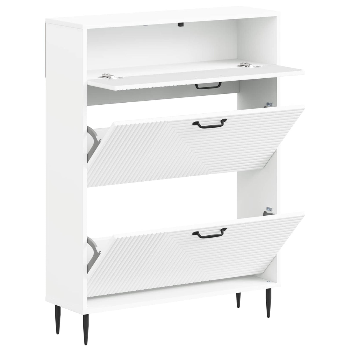 Shoe Cabinet HAARLEM 78 x 24 x 103 cm Engineered Wood White