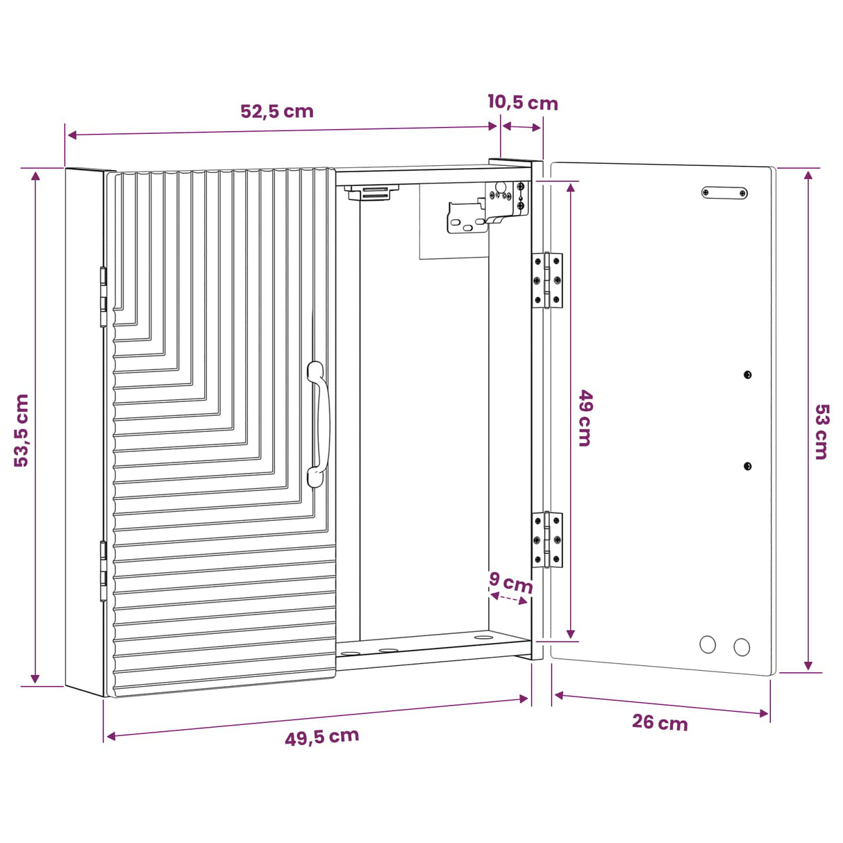 Dartboard Cabinet HAARLEM White 52.5 x 10.5 x 53.5 cm