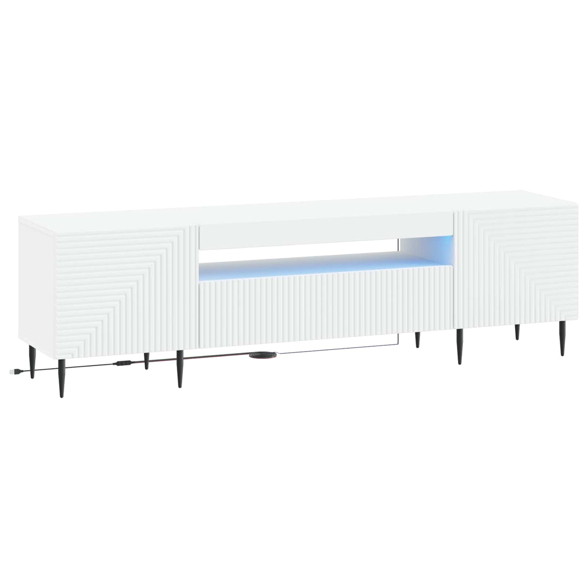 LED TV Cabinet HAARLEM 153 x 35 x 43 cm White Engineered Wood
