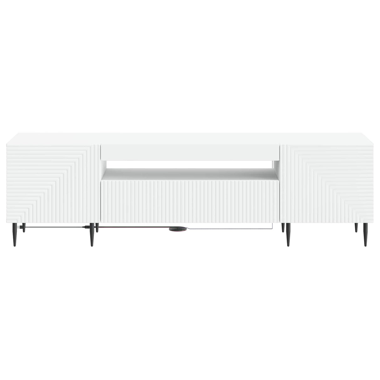 LED TV Cabinet HAARLEM 153 x 35 x 43 cm White Engineered Wood