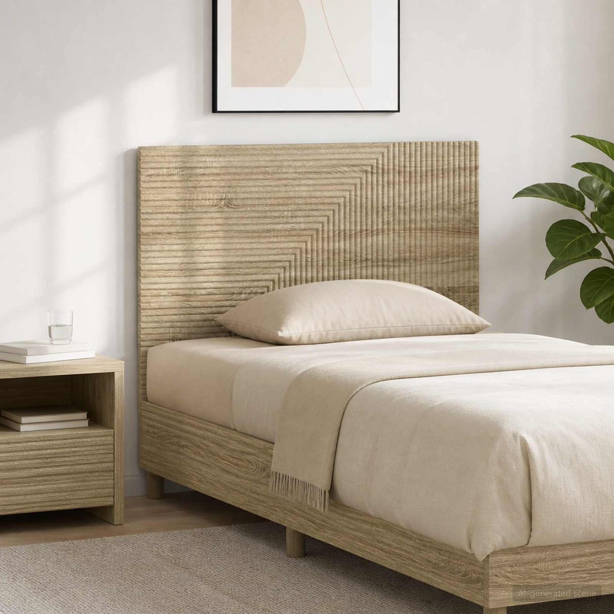 Wall-Mounted Headboard HAARLEM Sonoma Oak Engineered Wood