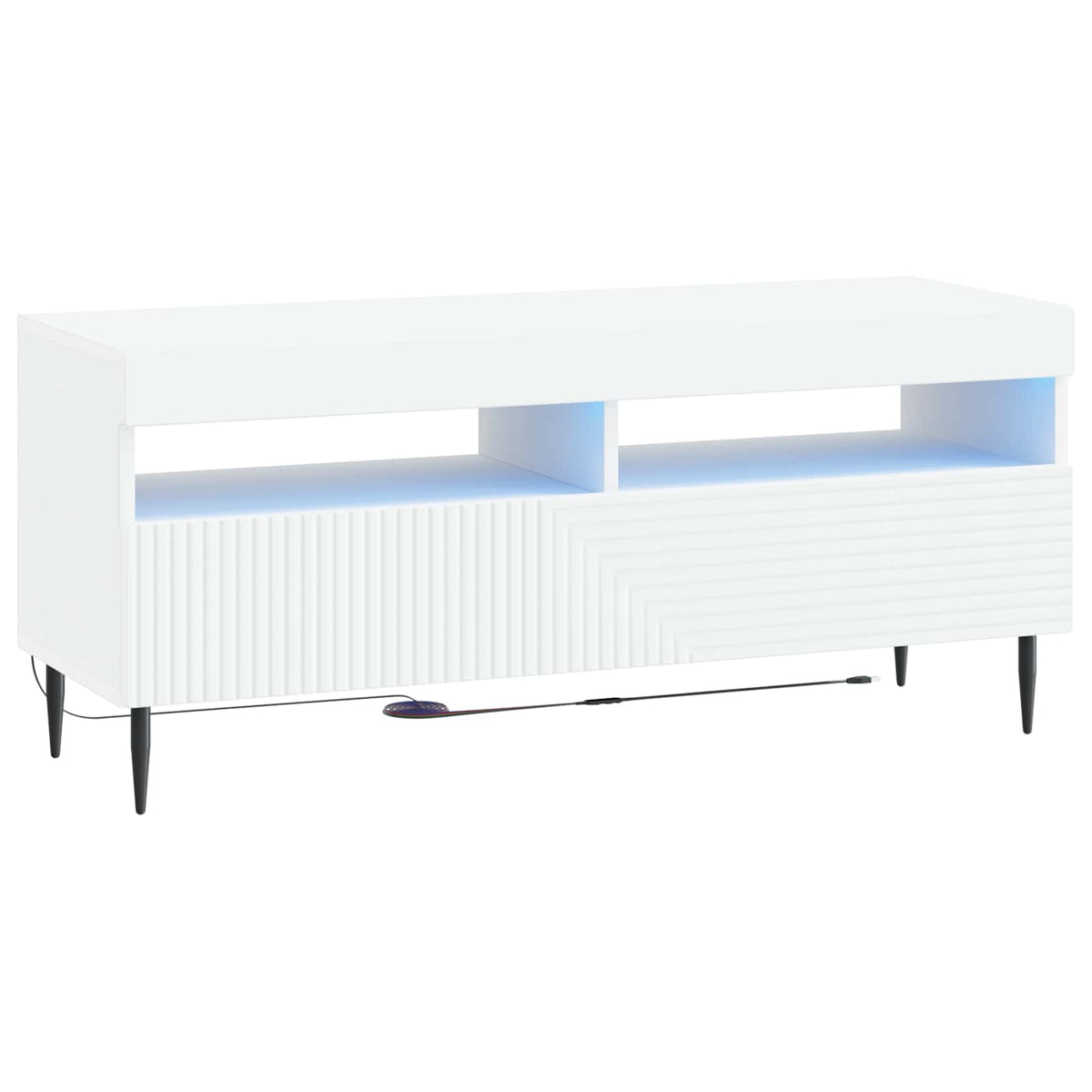 LED TV Cabinet HAARLEM 100 x 35 x 43 cm White Engineered Wood