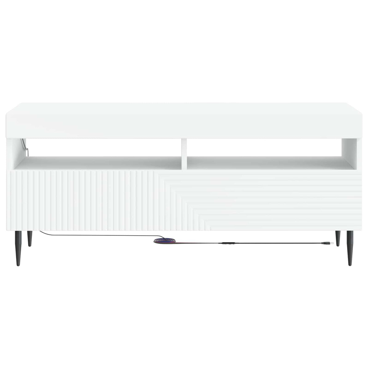 LED TV Cabinet HAARLEM 100 x 35 x 43 cm White Engineered Wood