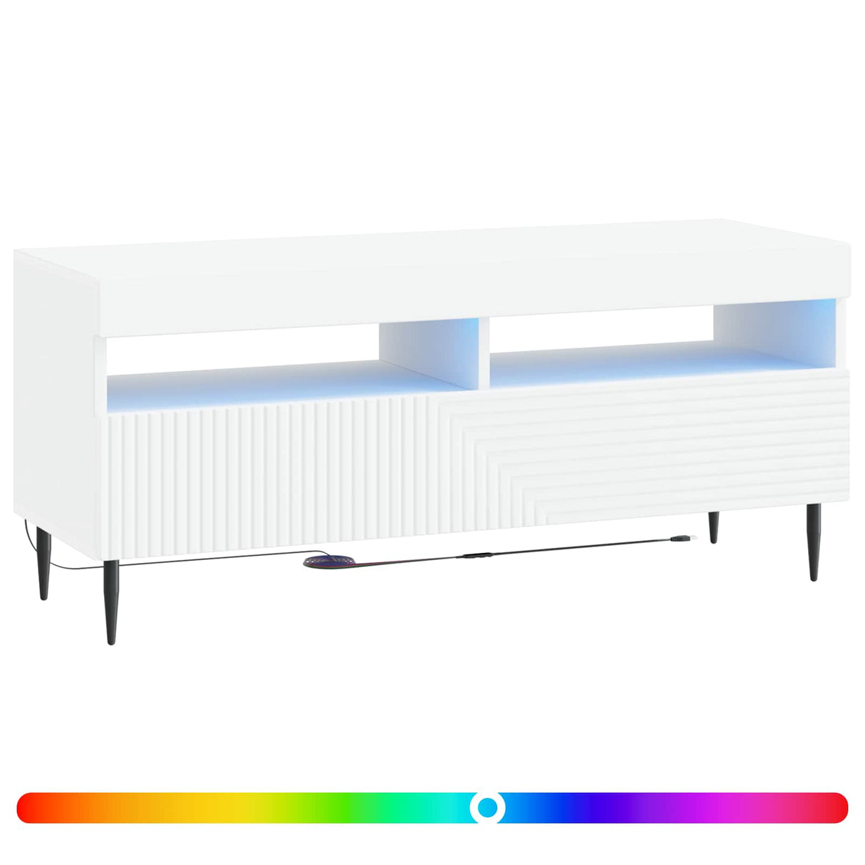 LED TV Cabinet HAARLEM 100 x 35 x 43 cm White Engineered Wood