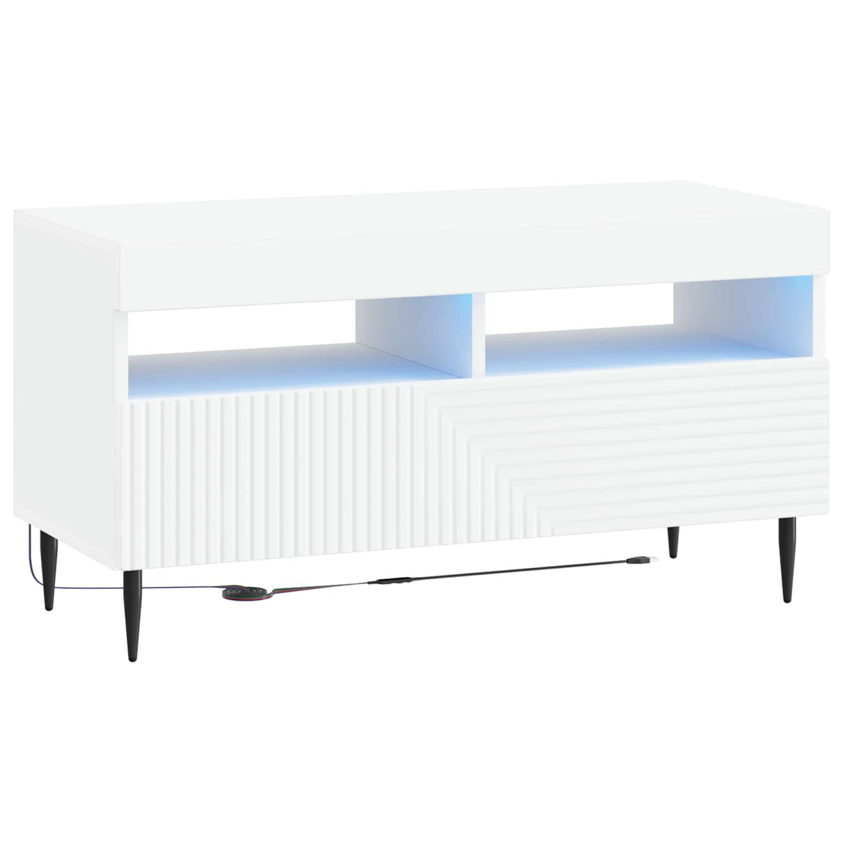 LED TV Cabinet HAARLEM 81 x 35 x 43 cm White Engineered Wood