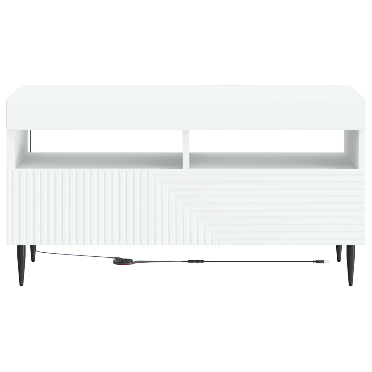 LED TV Cabinet HAARLEM 81 x 35 x 43 cm White Engineered Wood