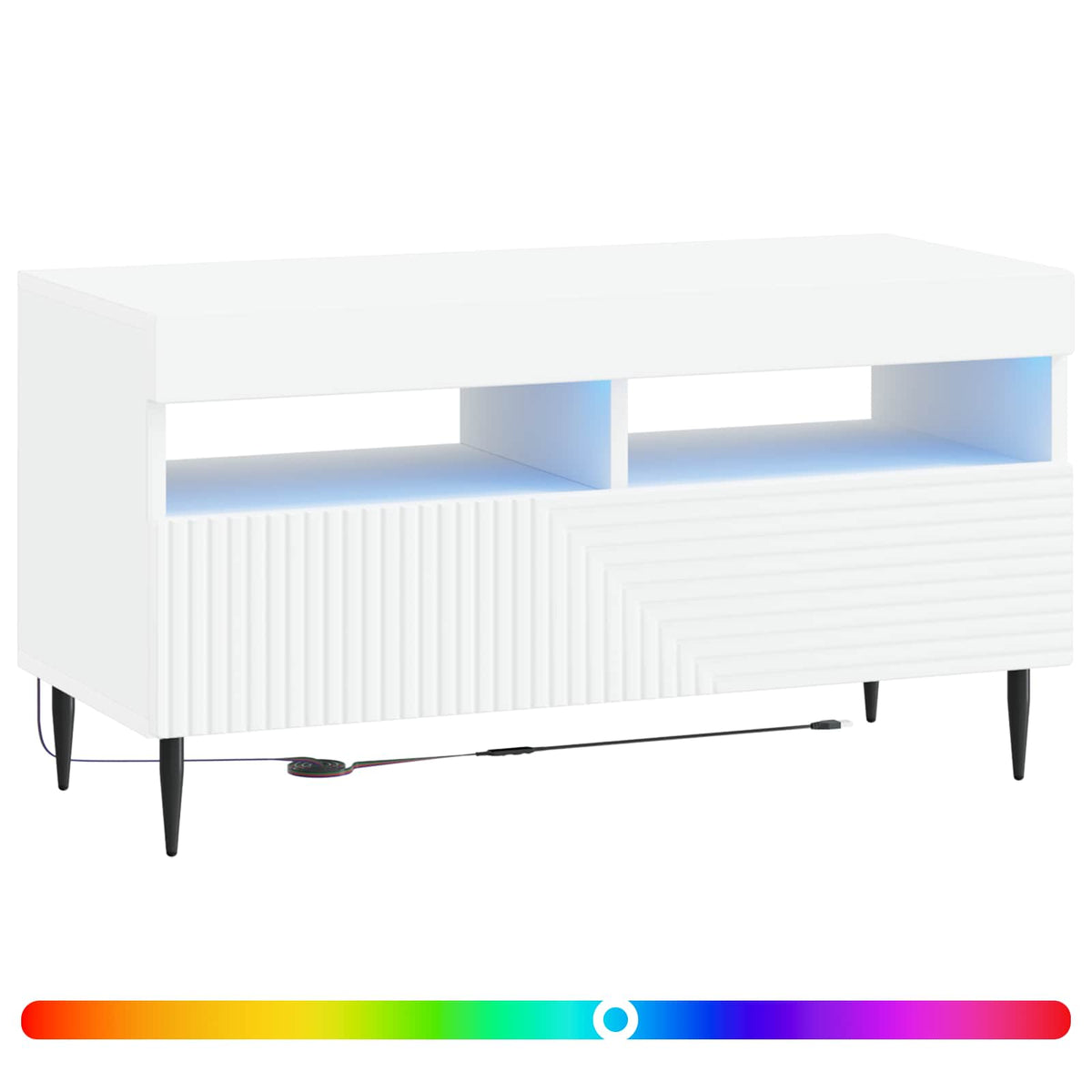 LED TV Cabinet HAARLEM 81 x 35 x 43 cm White Engineered Wood
