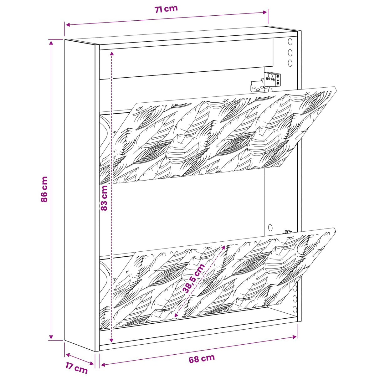 Wall-Mounted Shoe Cabinet DELFT 71 x 17 x 86 cm Engineered Wood