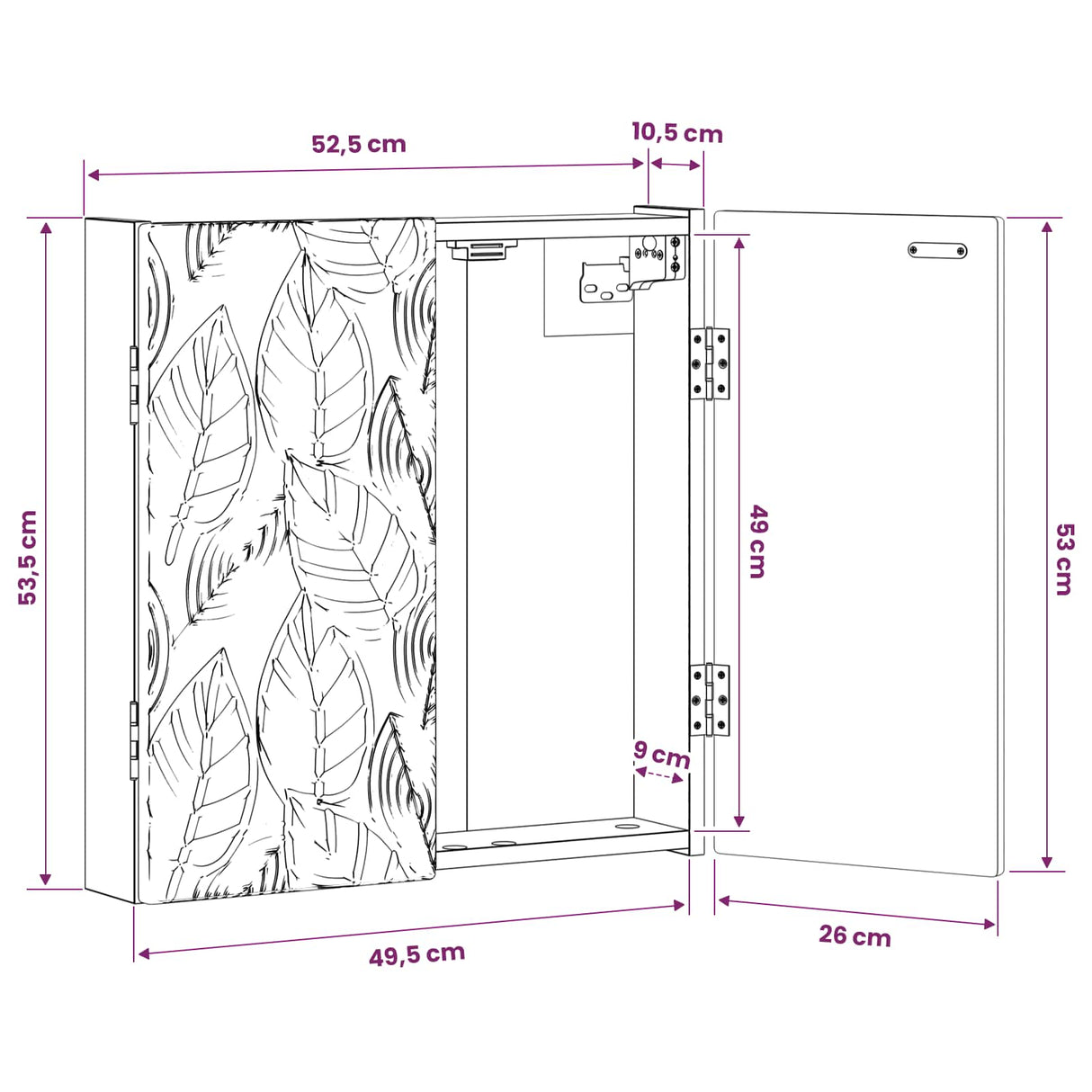 Dartboard Cabinet DELFT White 52.5 x 10.5 x 53.5 cm