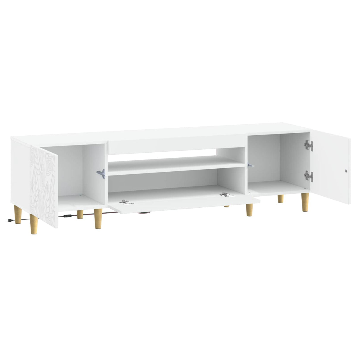 LED TV Cabinet DELFT 153 x 35 x 43 cm White Engineered Wood