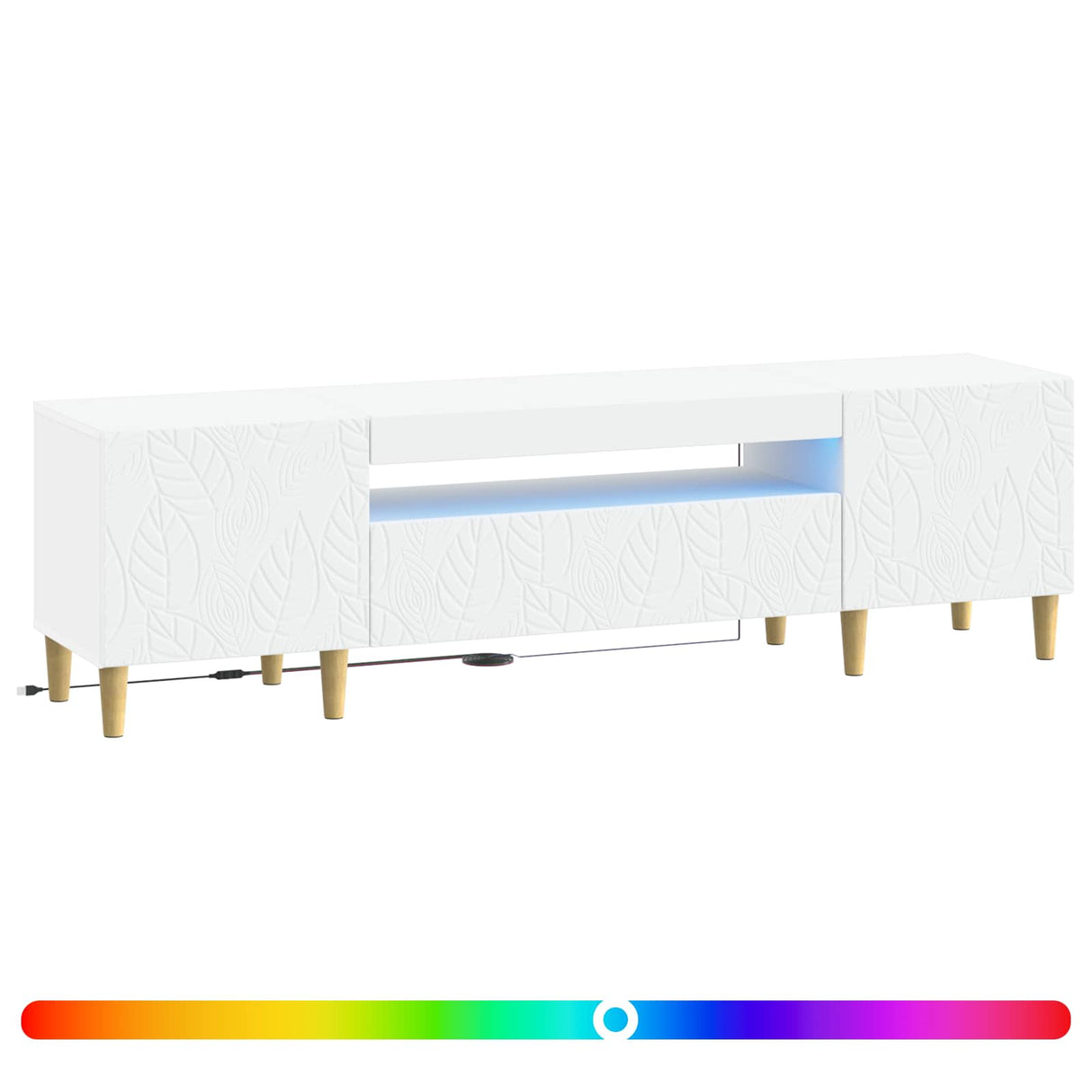 LED TV Cabinet DELFT 153 x 35 x 43 cm White Engineered Wood