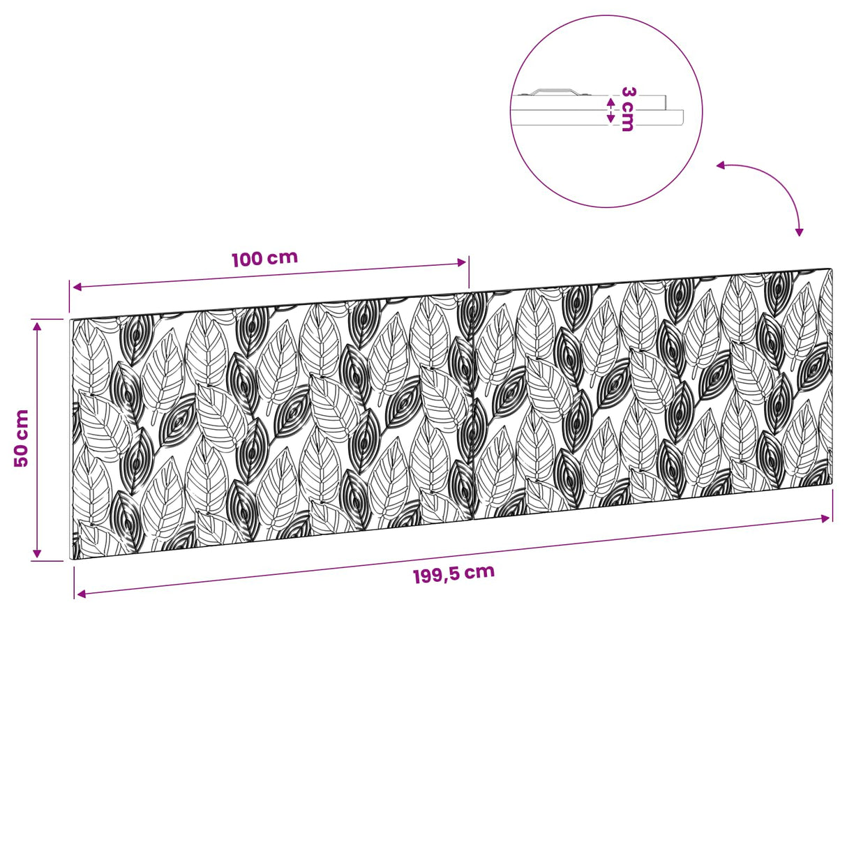 Wall-Mounted Headboard DELFT Sonoma Oak Engineered Wood