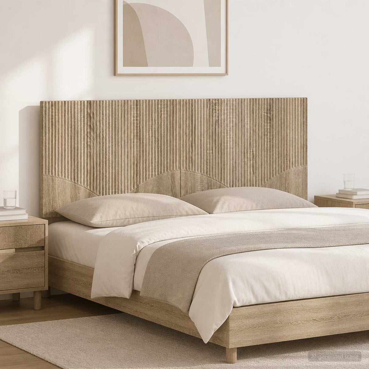 Wall-Mounted Headboard HOORN Sonoma Oak Engineered Wood