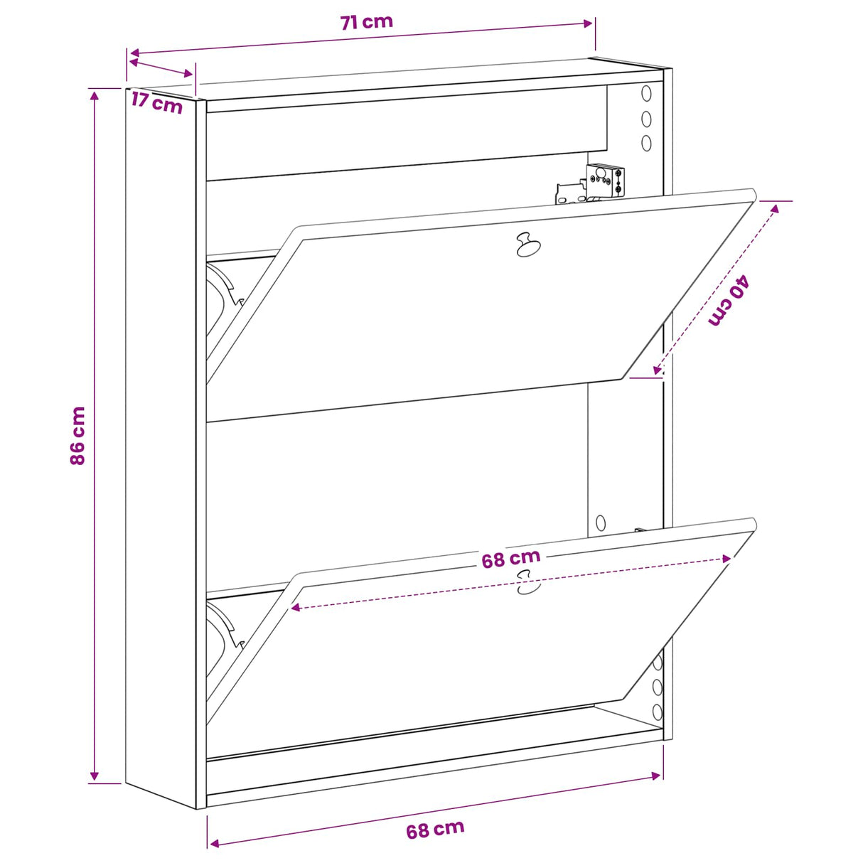 Wall-Mounted Shoe Cabinet BREDA 71 x 17 x 86 cm Engineered Wood
