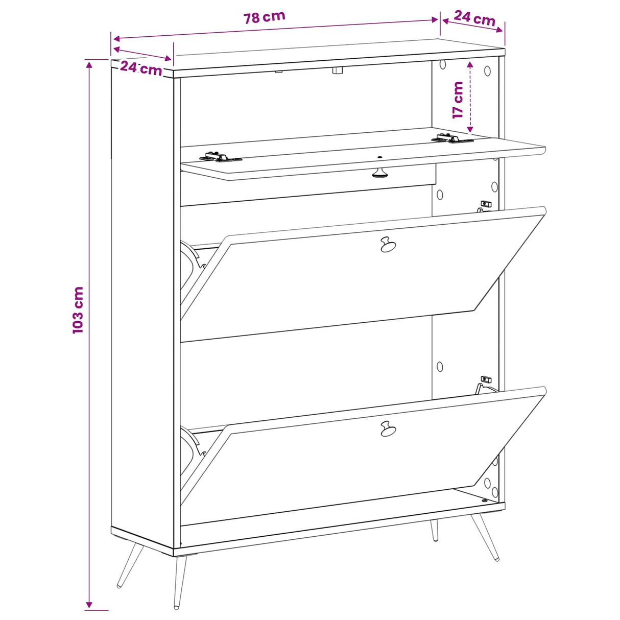 Shoe Cabinet BREDA 78 x 24 x 103 cm Engineered Wood White