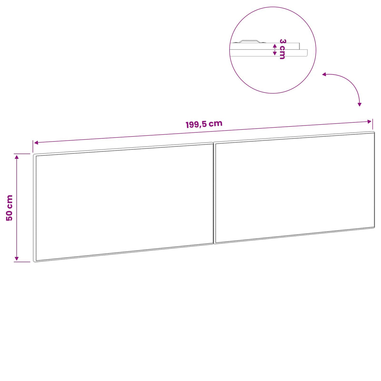Wall-Mounted Headboard BREDA Sonoma Oak Engineered Wood