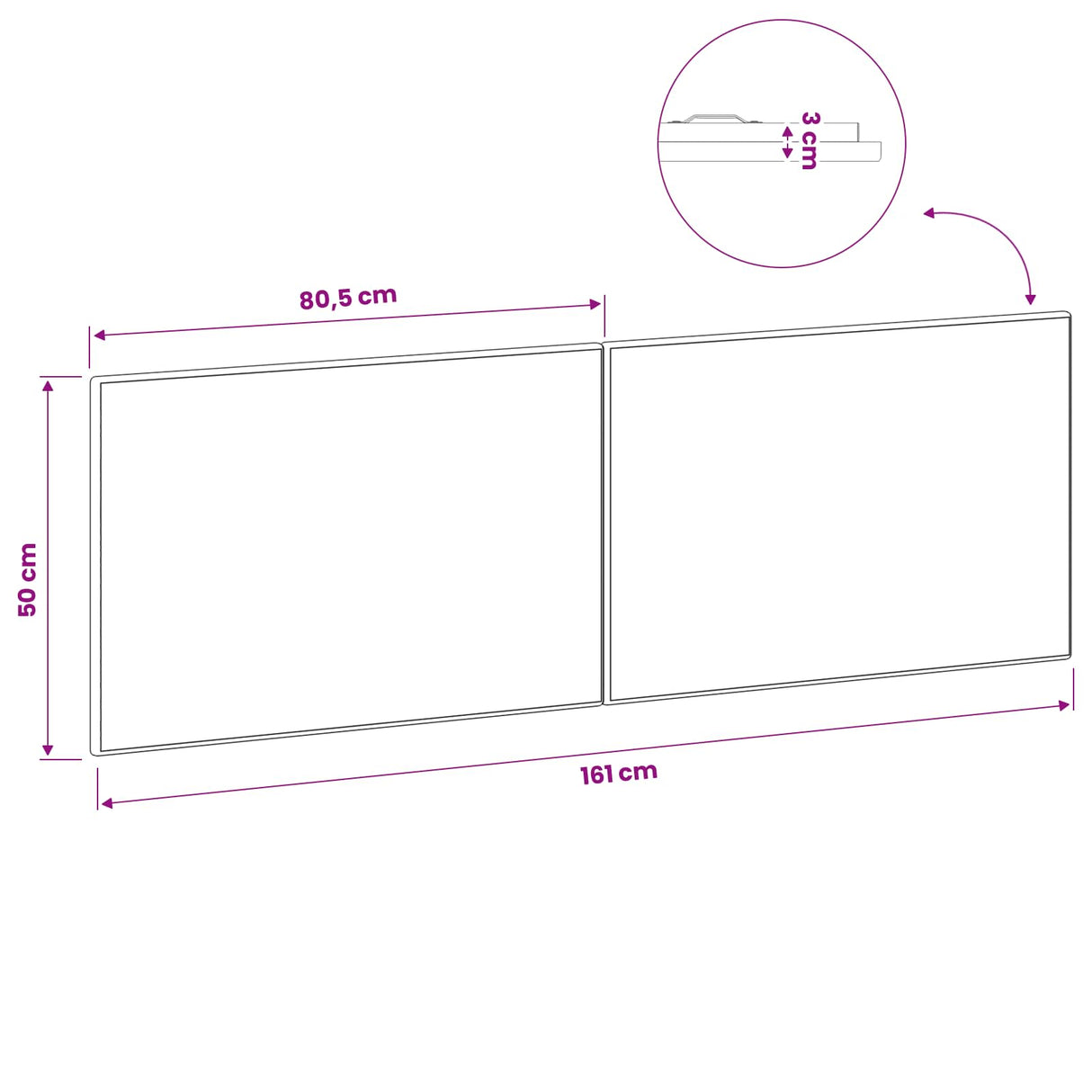 Wall-Mounted Headboard BREDA Sonoma Oak Engineered Wood