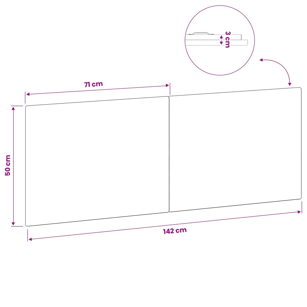 Wall-Mounted Headboard BREDA Sonoma Oak Engineered Wood