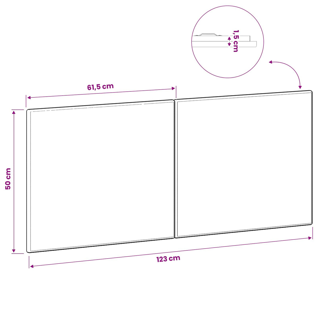 Wall-Mounted Headboard BREDA Sonoma Oak Engineered Wood