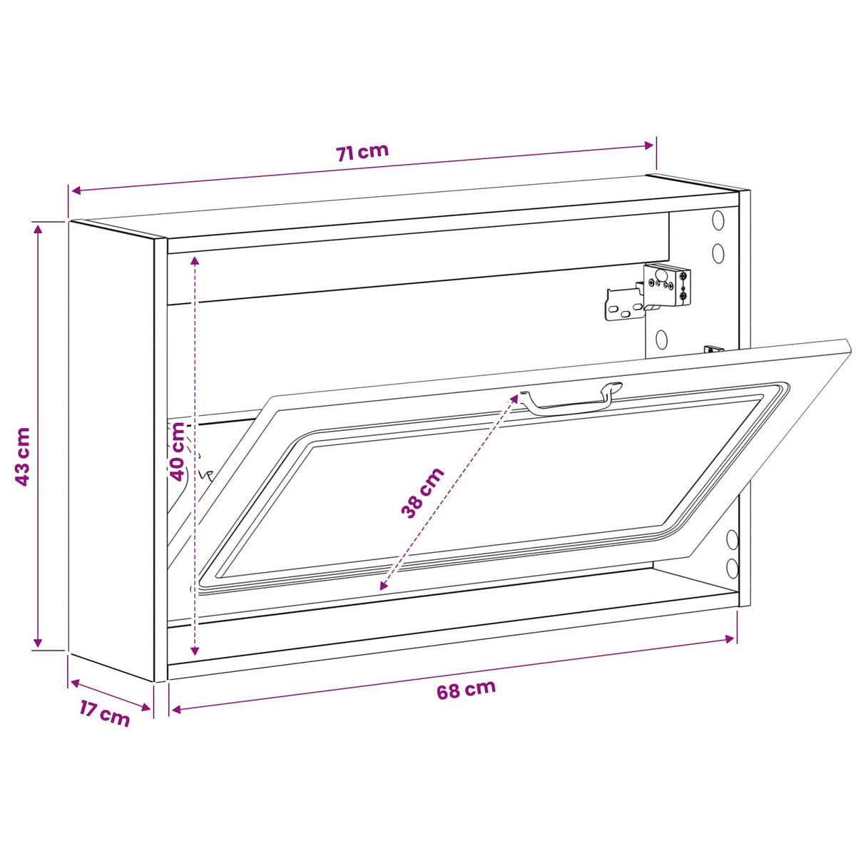 Wall-Mounted Shoe Cabinet UTRECHT 71 x 17 x 43 cm White