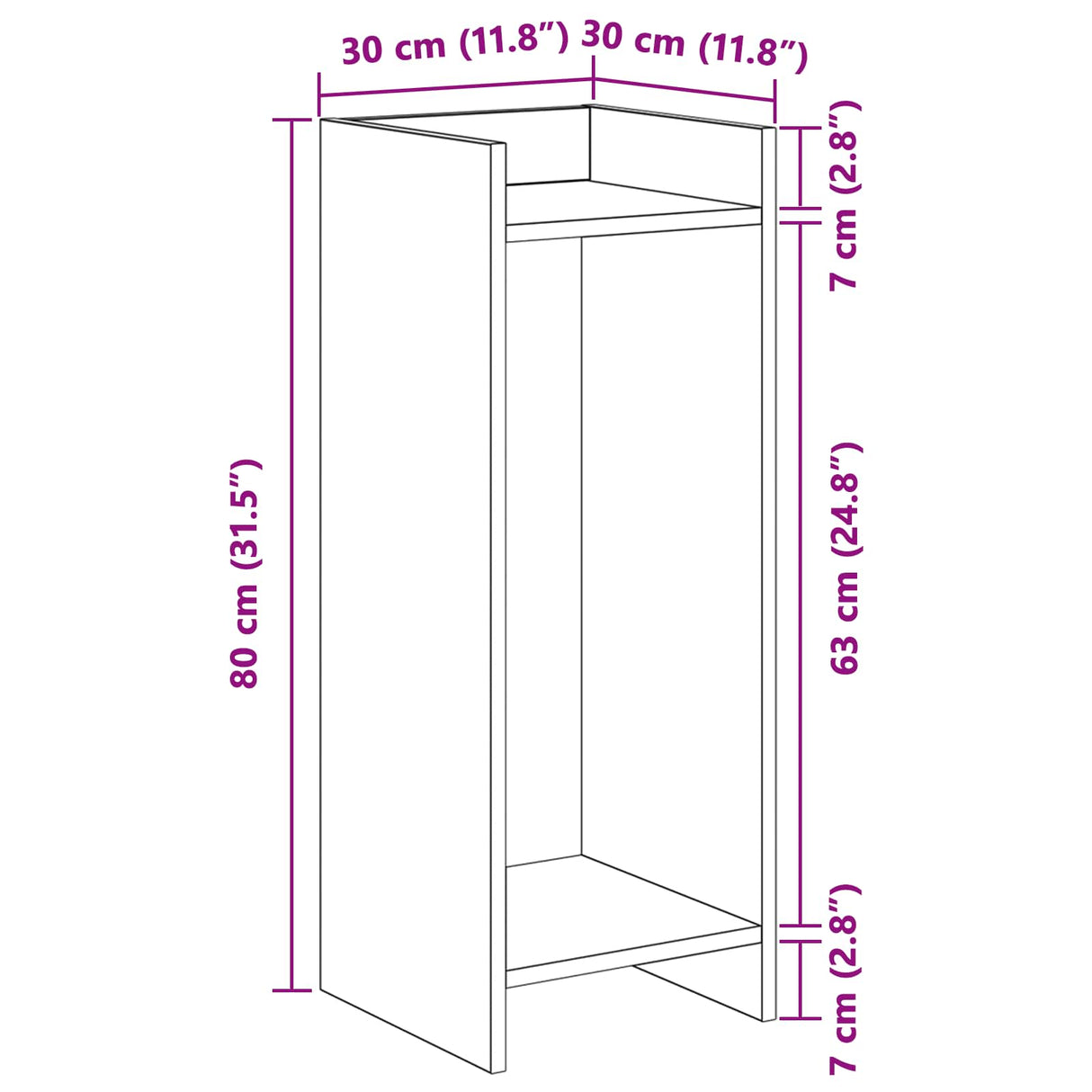 Plant Stand 2 pcs White 30 x 30 x 80 cm Engineered Wood