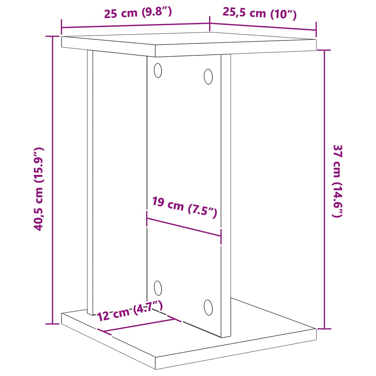 Plant Stand 2 pcs White 25 x 25.5 x 40.5 cm Engineered Wood