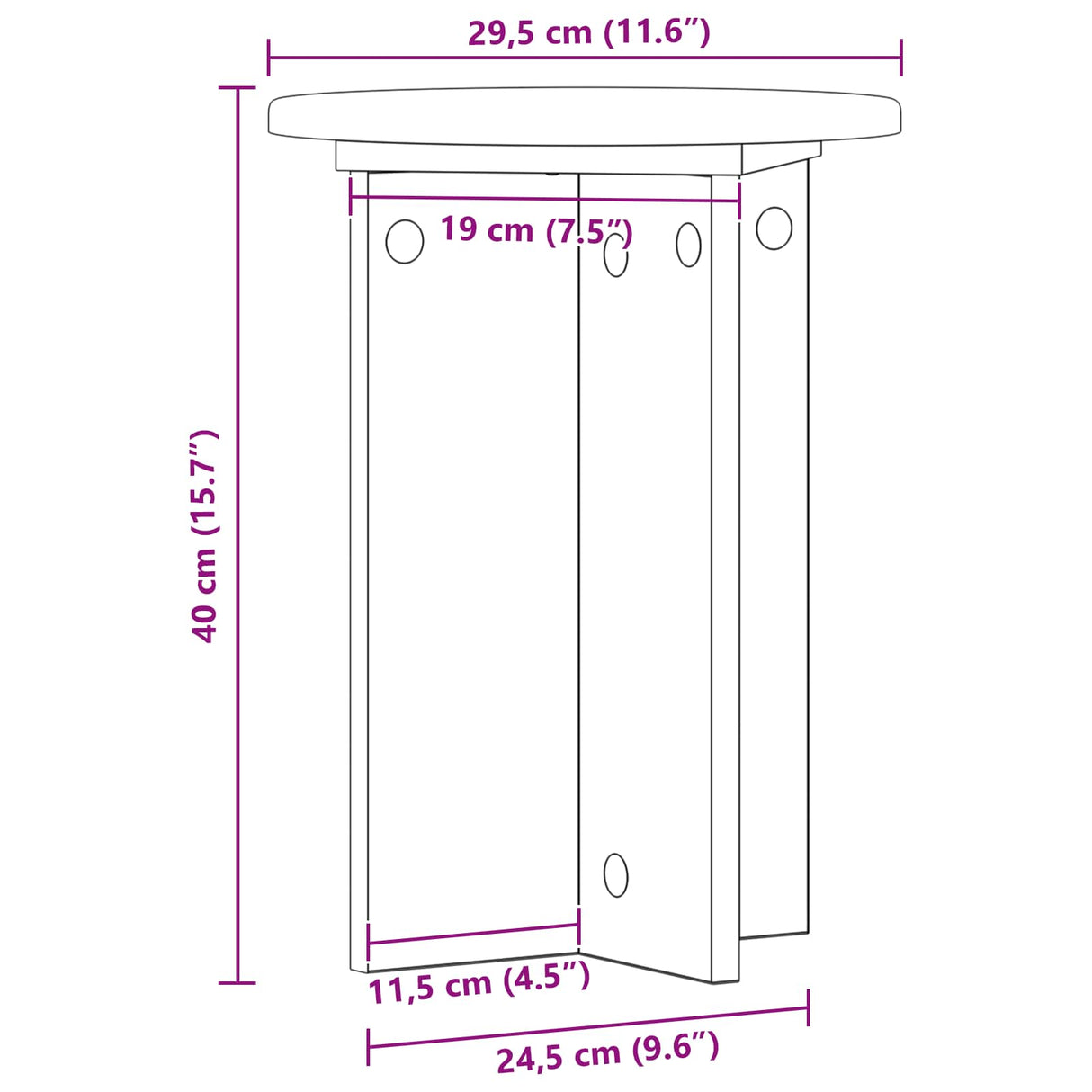 Plant Stand 2 pcs White Ø29.5 x 40 cm Engineered Wood