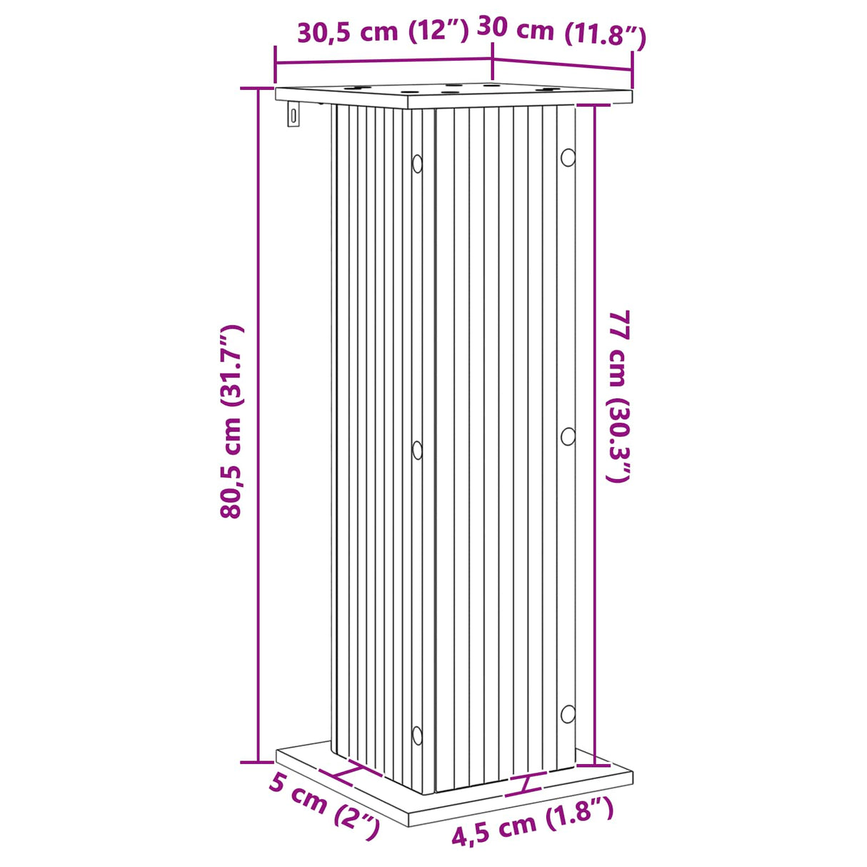 Plant Stand 2 pcs White 30.5 x 30 x 80.5 cm Engineered Wood