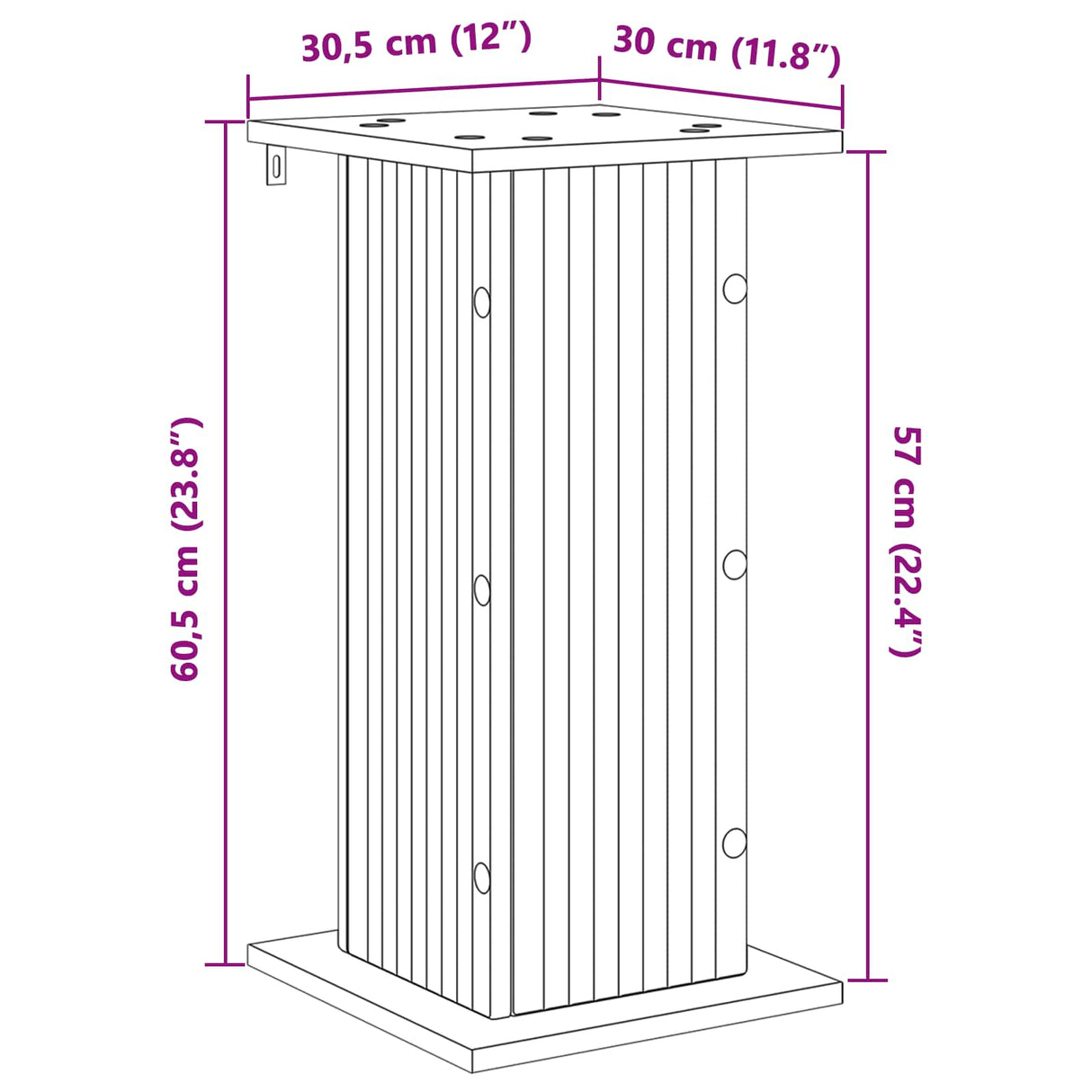 Plant Stand 2 pcs White 30.5 x 30 x 60.5 cm Engineered Wood