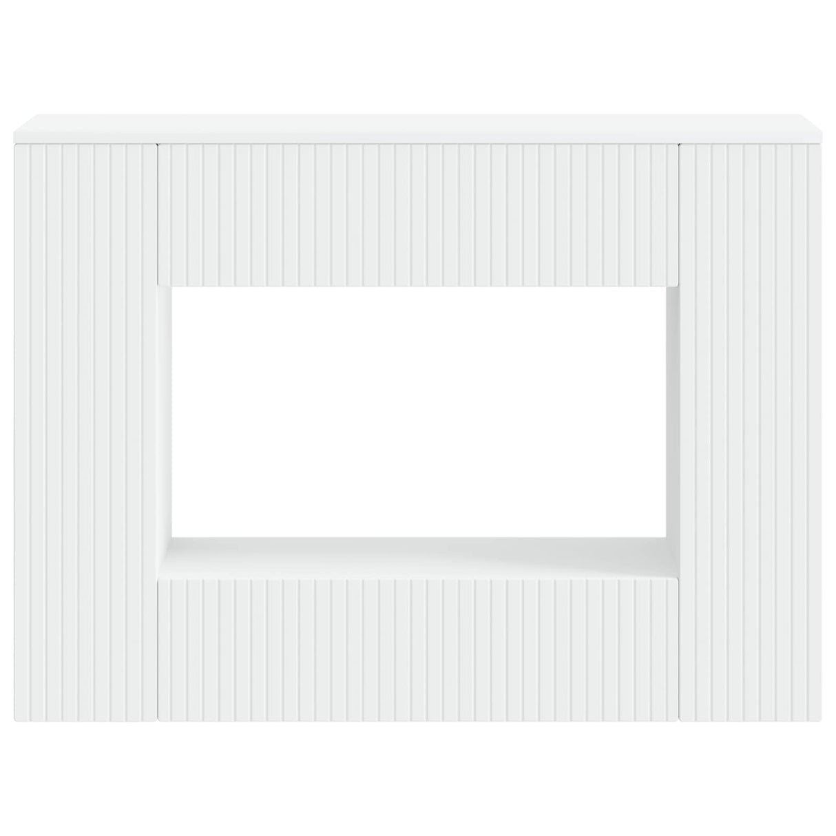 Console Table Striped White 101 x 29 x 74 cm Engineered Wood
